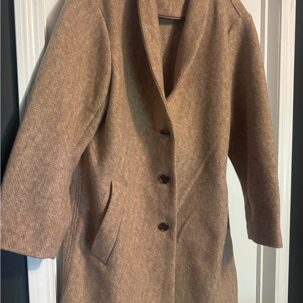 Banana Republic Tan Trench Coat Wool Blend Tailored